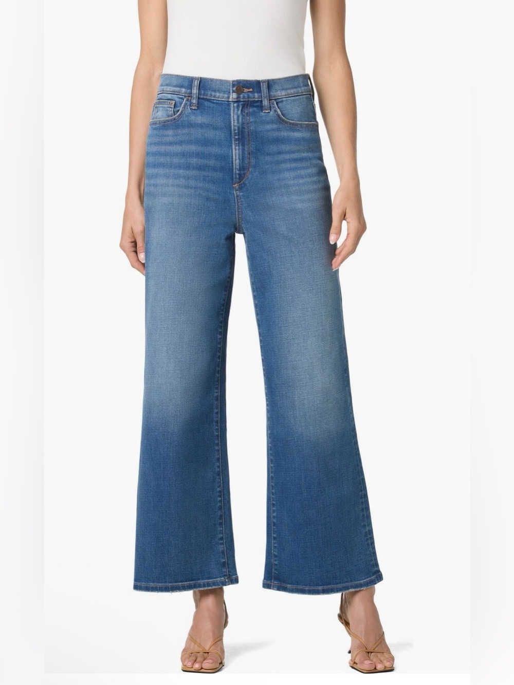 Joe's Jeans Light Blue Cropped Wide-Leg Jeans